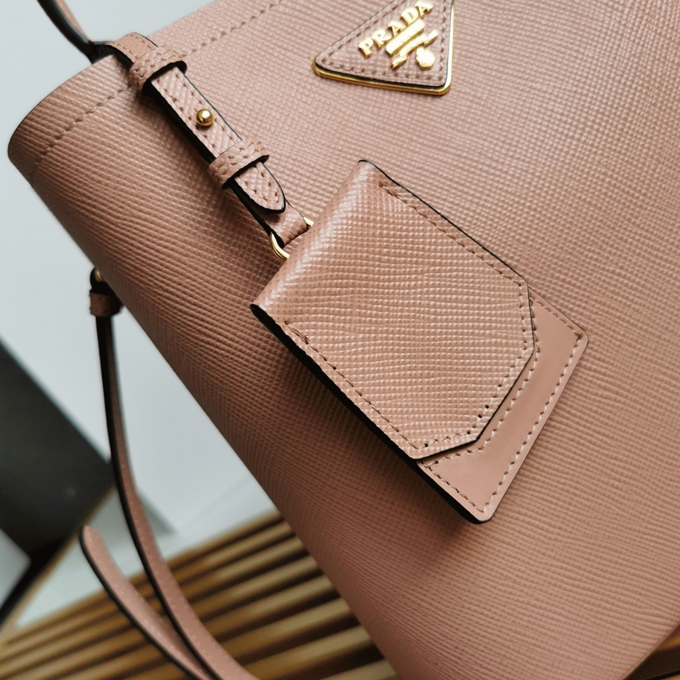 Powder Pra*a Medium Panier Bag Knockoff