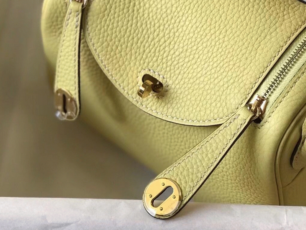 Replica H**me5 Lindy Mini handbag in jaune poussin clemence leather