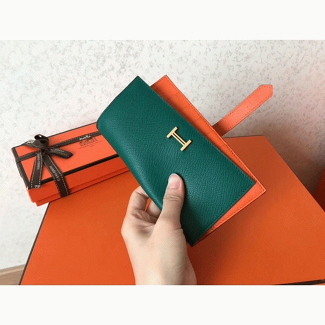Malachite Orange Knockoff H**me5 Bearn Wallet
