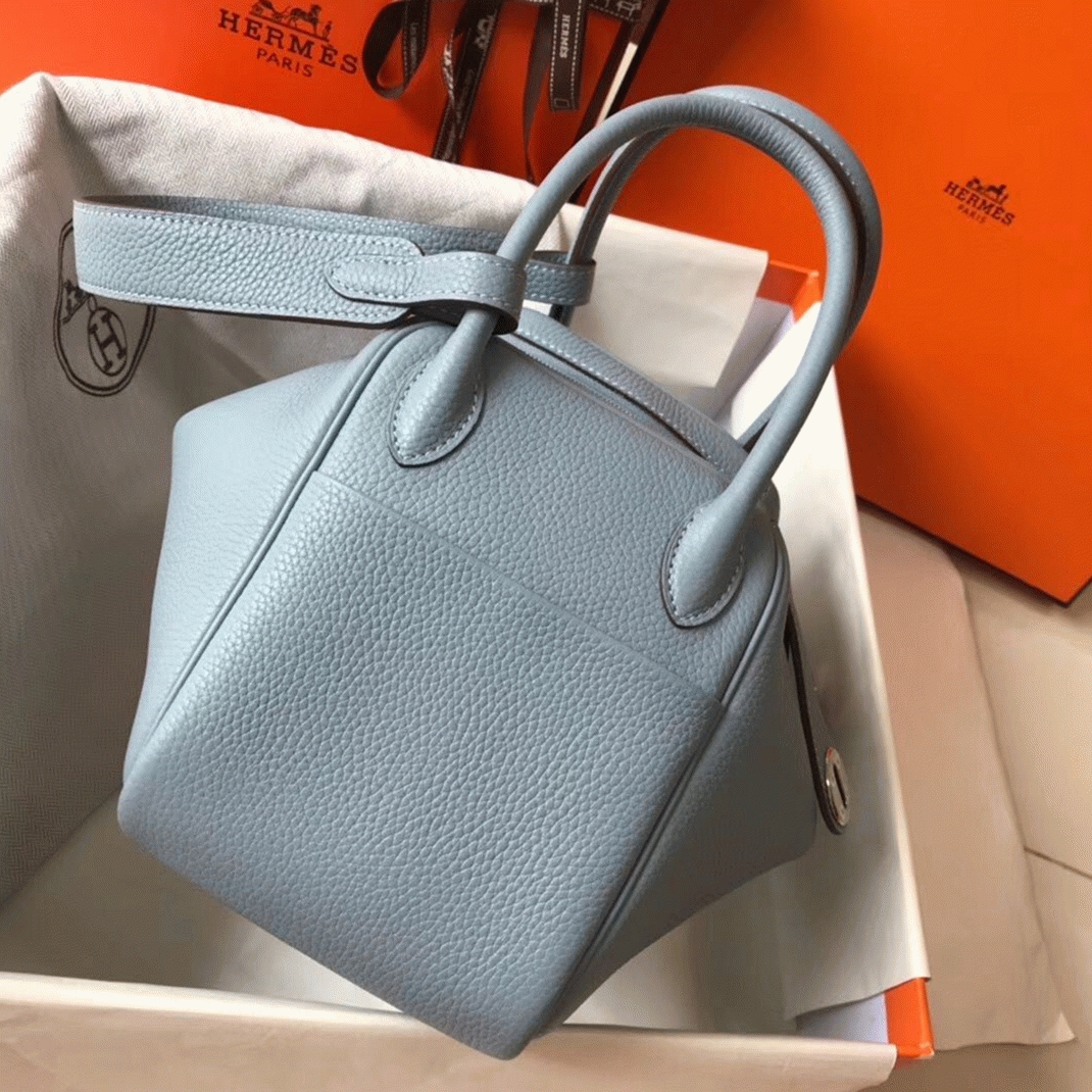 Replica H**me5 Lindy 30cm bag in blue lin color