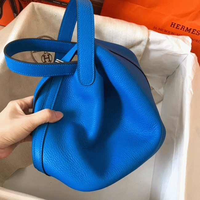 Top quality blue hydra fake H**me5 Picotin Lock 22cm handbag