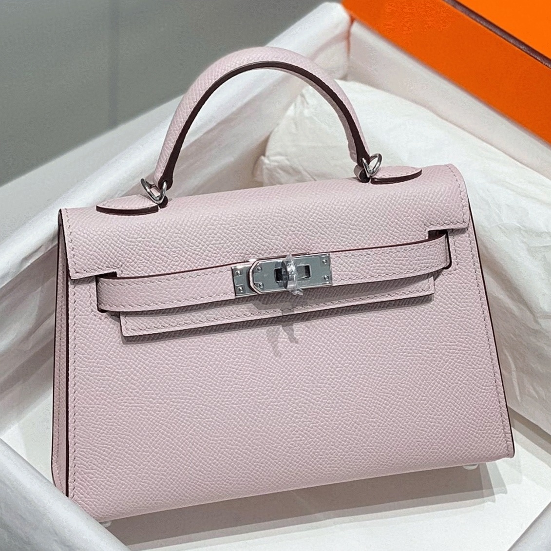 H**me5 Kelly Mini II Bag Replica in Mauve Pale