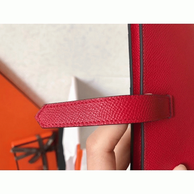 Red Epsom Fake H**me5 Bearn Wallet