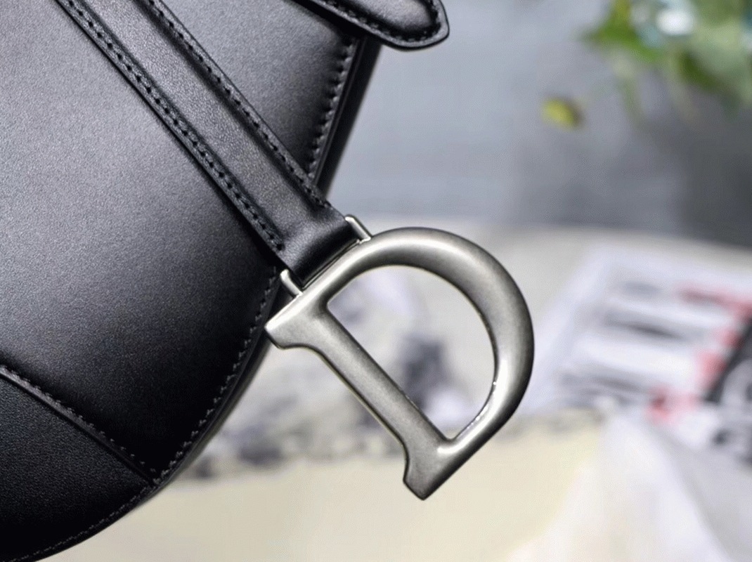 D10r Saddle Bag Replica in Black Soft Calfskin