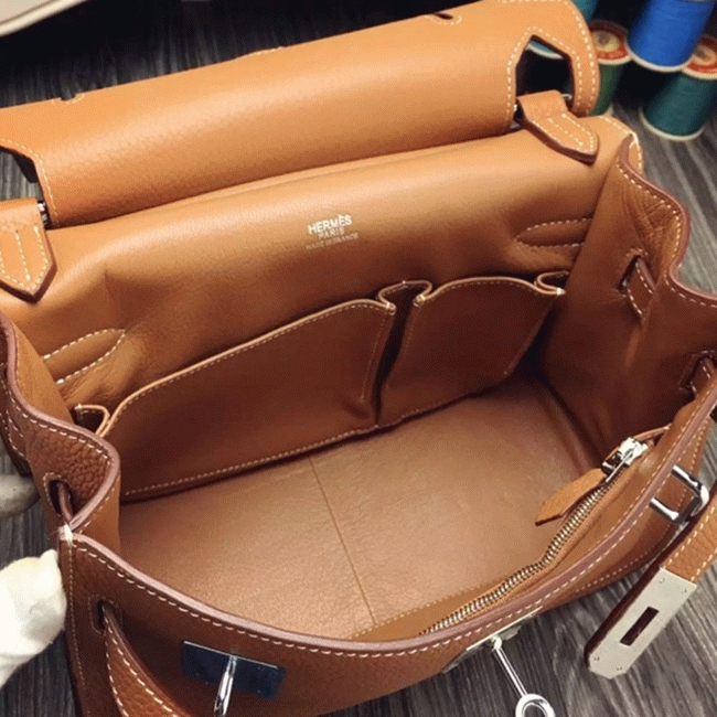 Brown replica H**me5 Jypsiere 31cm handbag