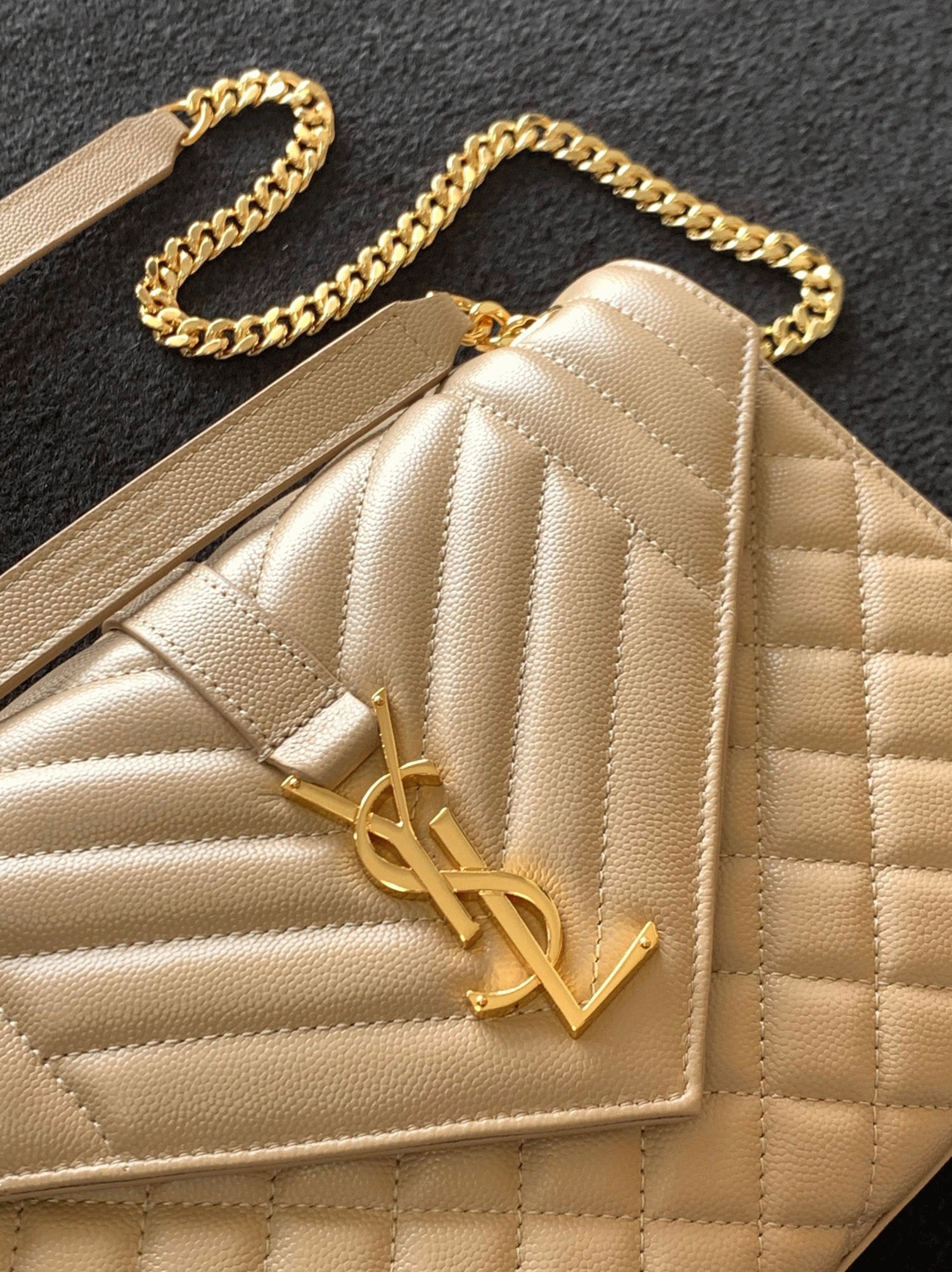 Replica Sa1nt Lau*nt Envelope Medium Bag Beige