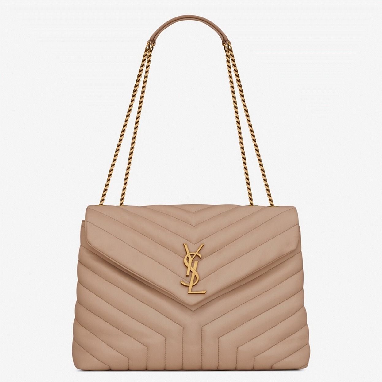 Fake Sa1nt Lau*nt LouLou Medium Chain Bag Beige