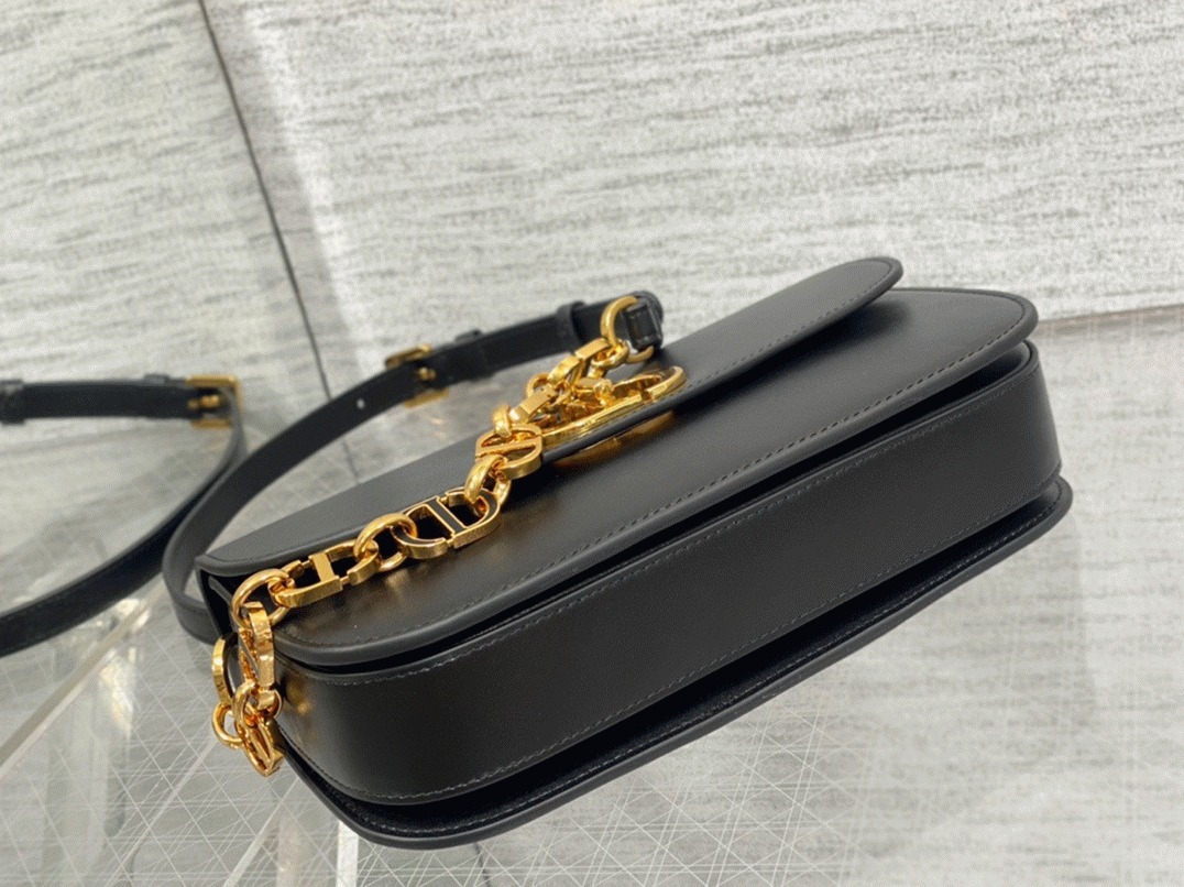 D10r 30 Montaigne Avenue Bag Knockoff in Black Box Calfskin