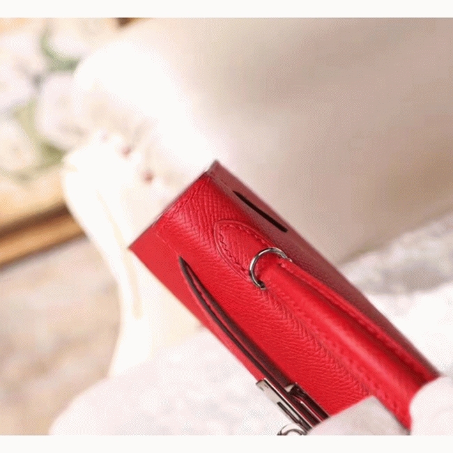 Red Epsom Knockoff Designer H**me5 Kelly 20cm Purse