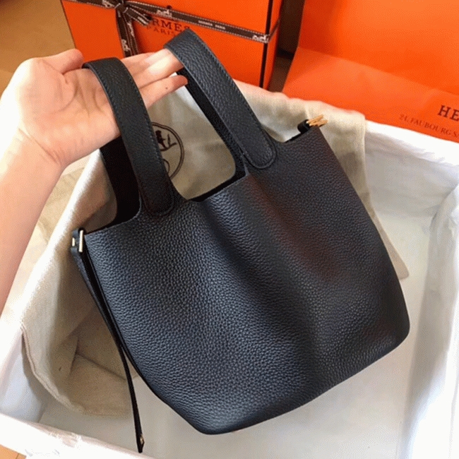 Black AAA replica H**me5 Picotin Lock 22cm handbag