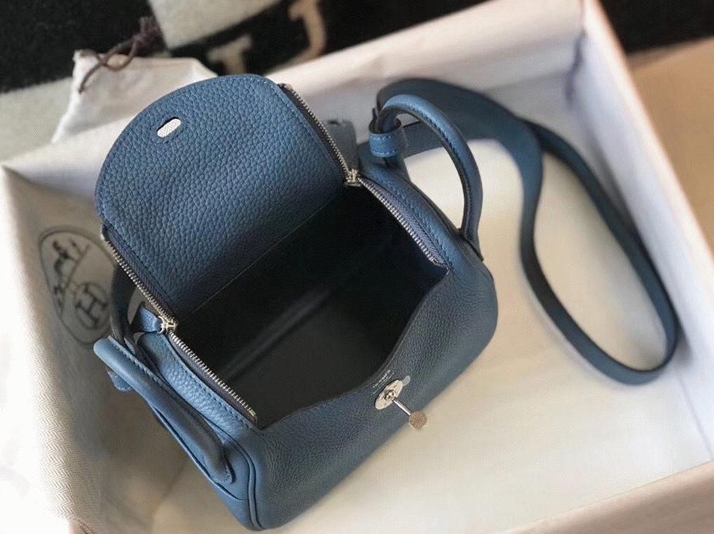 Replica H**me5 Lindy Mini handbag in blue agate
