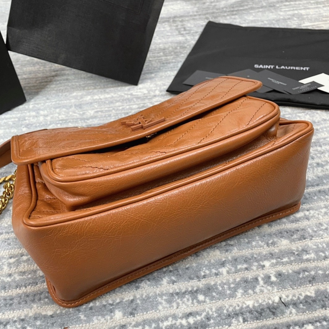 Fake Sa1nt Lau*nt Niki Medium Chain Bag Brown