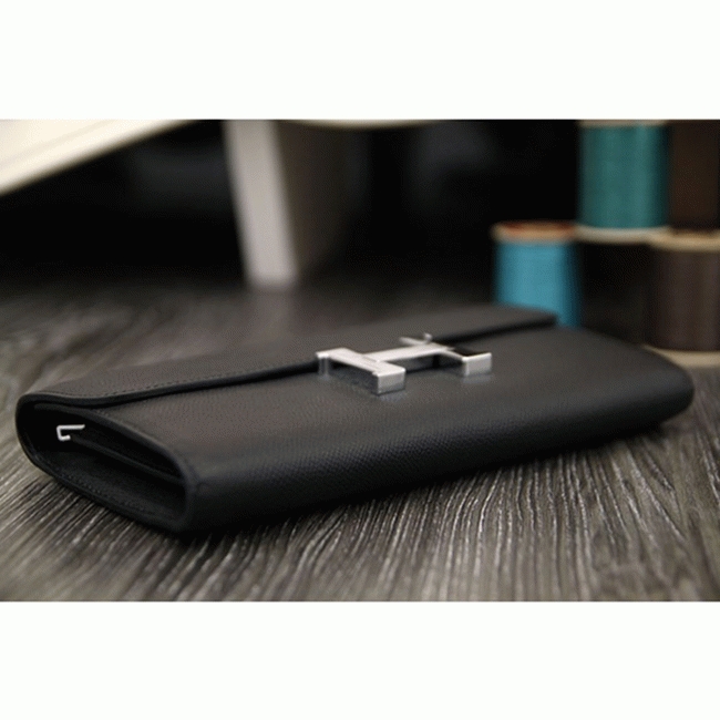Black fake designer H**me5 Constance wallet