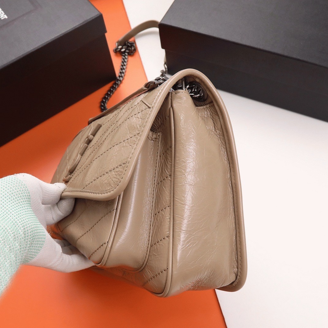 Fake Sa1nt Lau*nt Niki Medium Chain Bag Beige