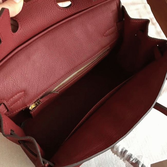 Bordeaux H**me5 Birkin 25cm Faux Quality Replica