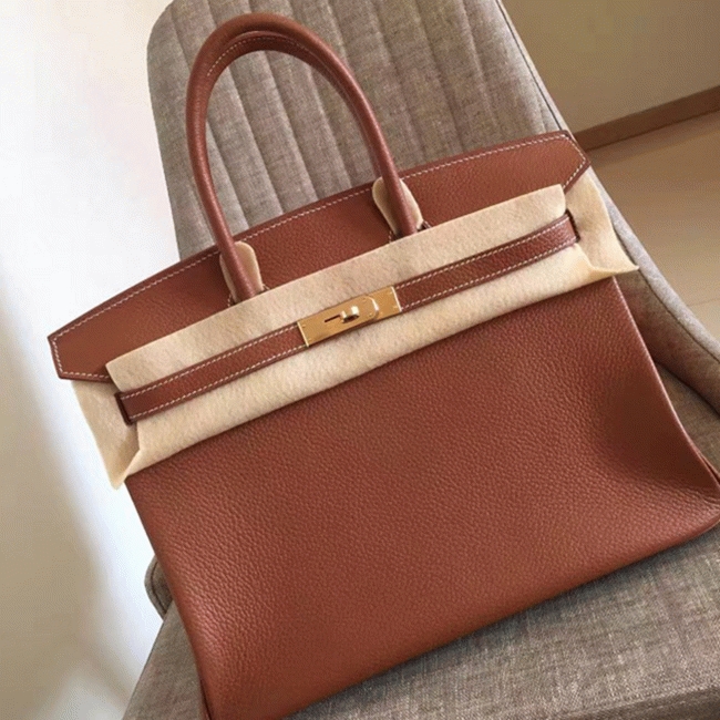 Gold-Tone Replica H**me5 Birkin 35CM Designer-Inspired Tote