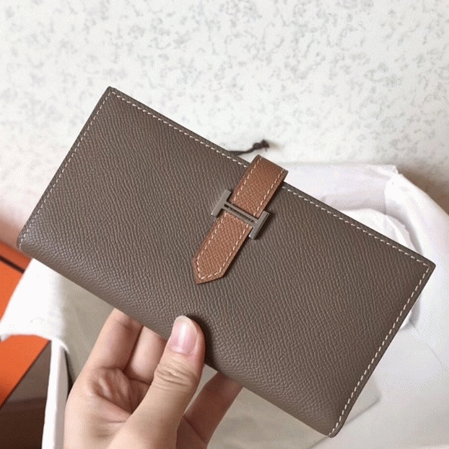 Taupe Brown Luxury Replica 1:1 H**me5 Bearn Wallet