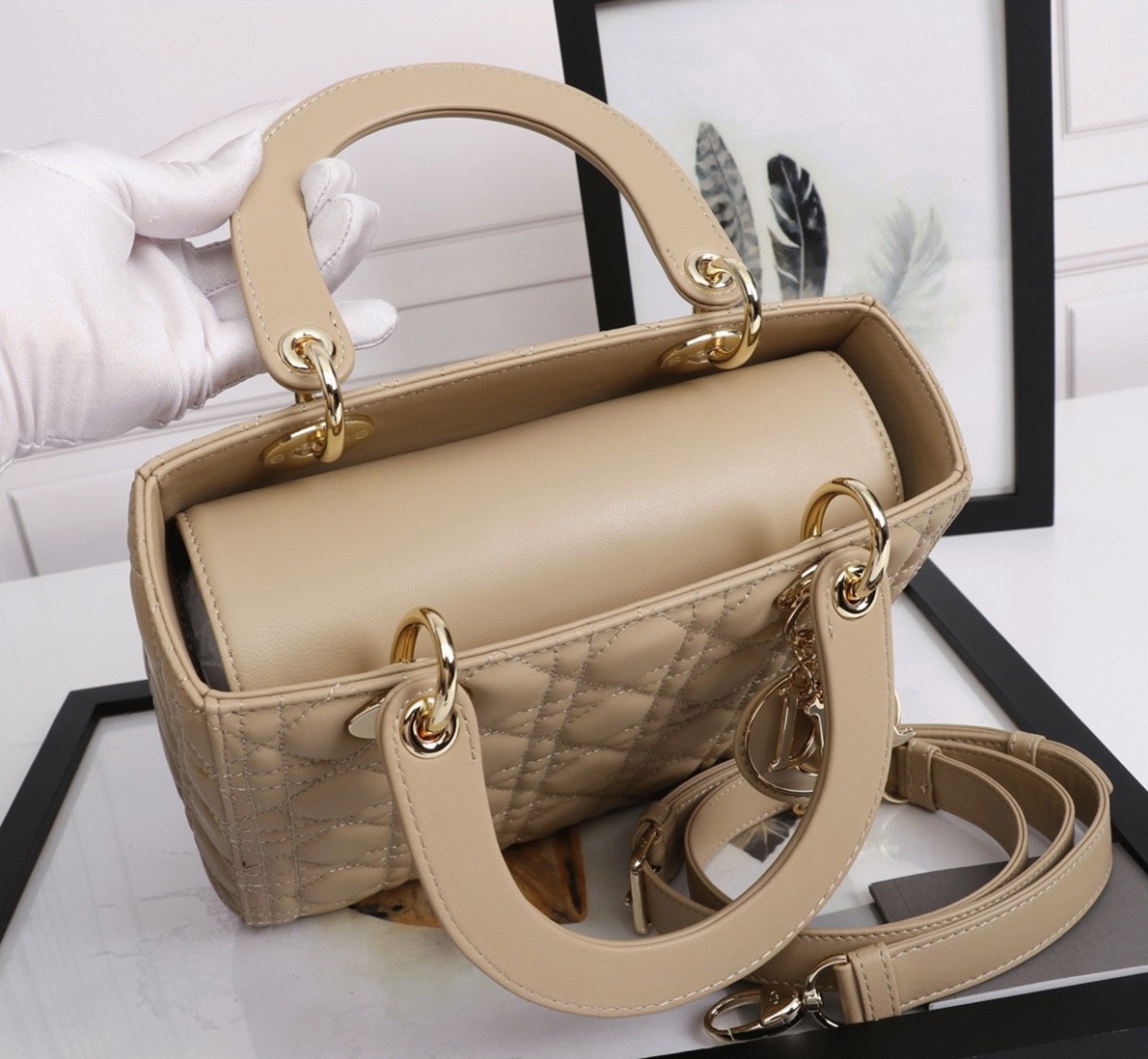 D10r Lady D10r Medium Bag Knockoff in Beige