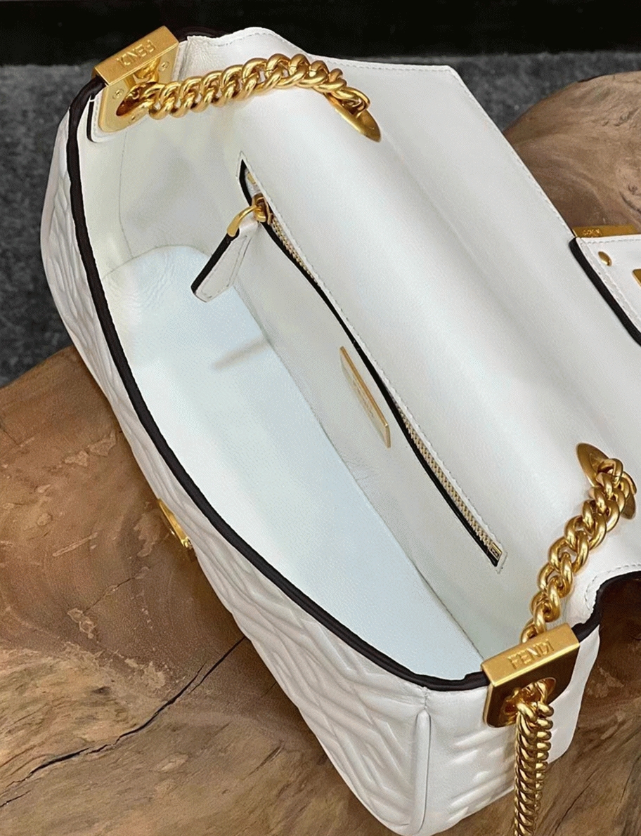 Top Quality Replica F**di Baguette Chain Midi Bag In White