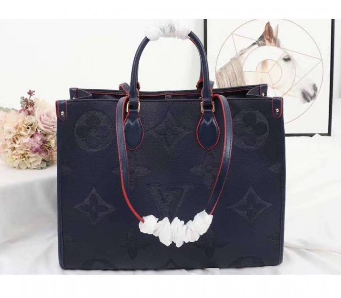 L0vis Vvtt0n Monogram Empreinte Giant Onthego GM Tote In Navy Blue