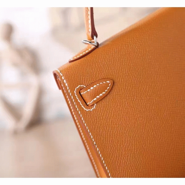 Brown Epsom Knockoff H**me5 Kelly 20CM Elegant Handbag