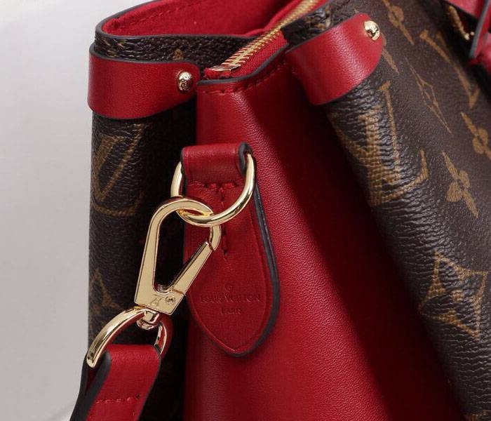 L0vis Vvtt0n Monogram Canvas Soufflot MM Bag In Cerise Red