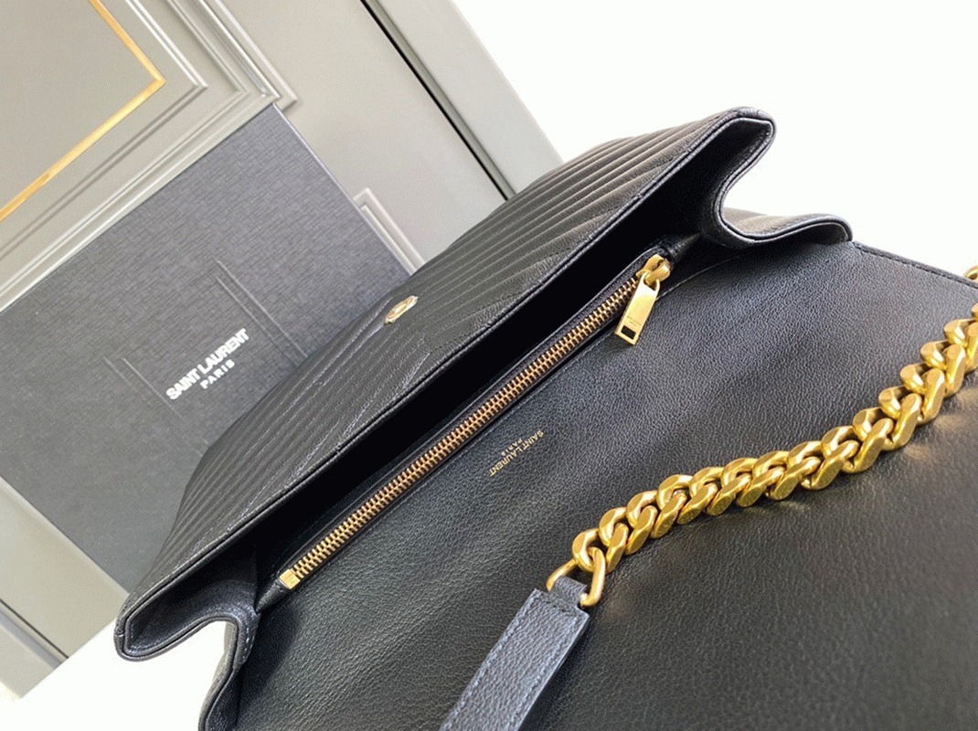 Replica Sa1nt Lau*nt College Large Chain Bag Black