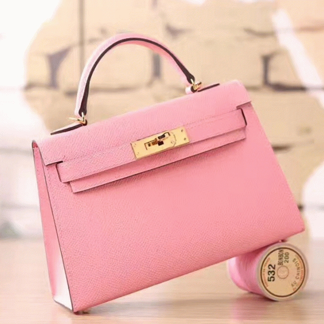 Pink Epsom Replica H**me5 Kelly 20cm Graceful Bag