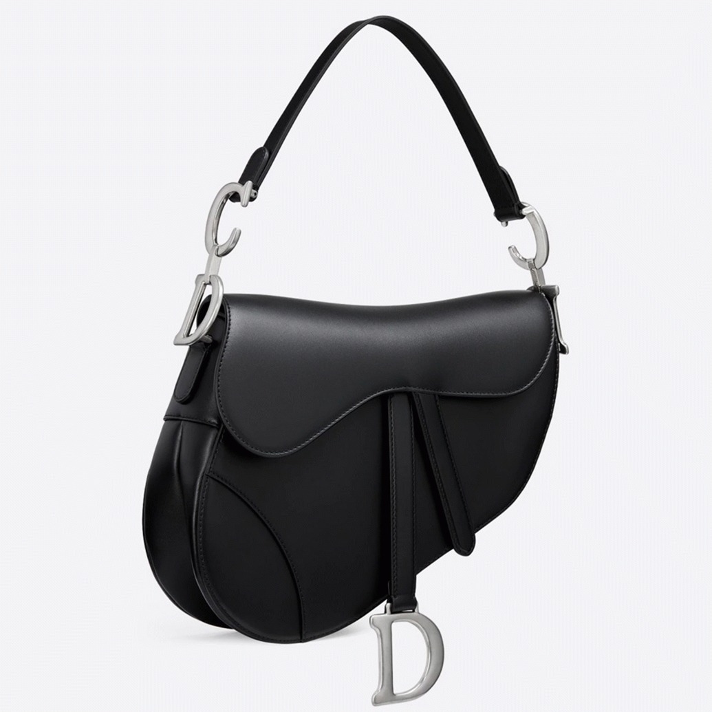 D10r Saddle Bag Replica in Black Soft Calfskin