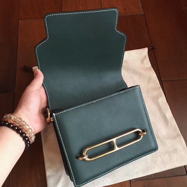 Best Knockoff H**me5 Mini Sac Roulis Handbag Green