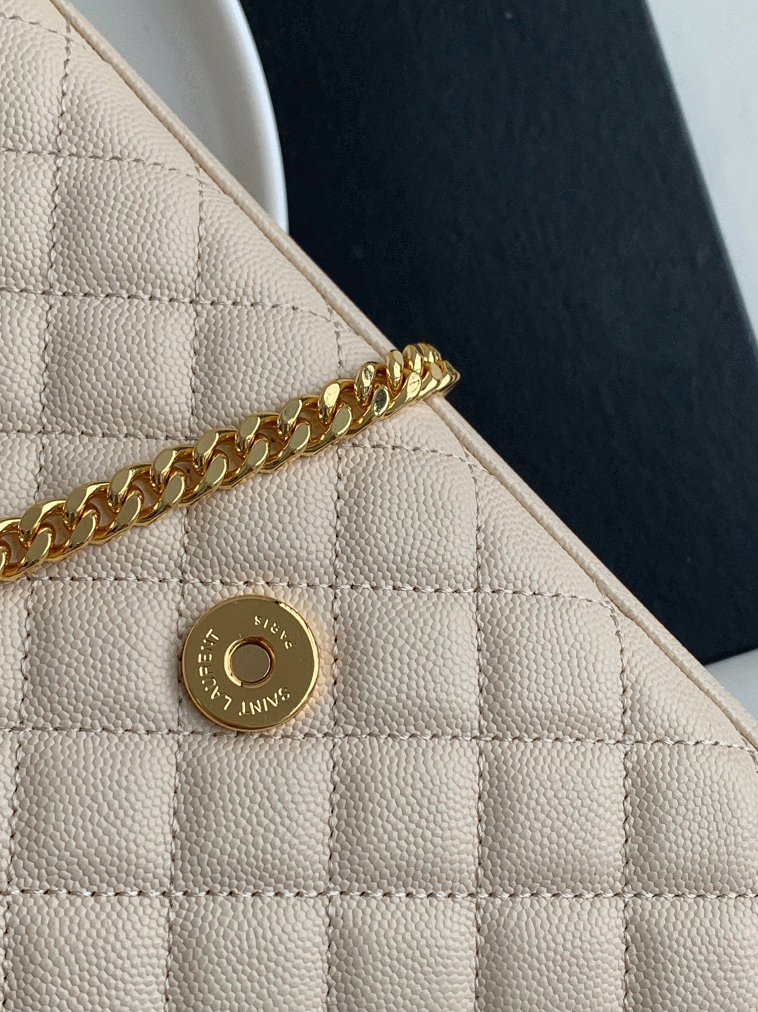 Fake Sa1nt Lau*nt Envelope Small Bag White