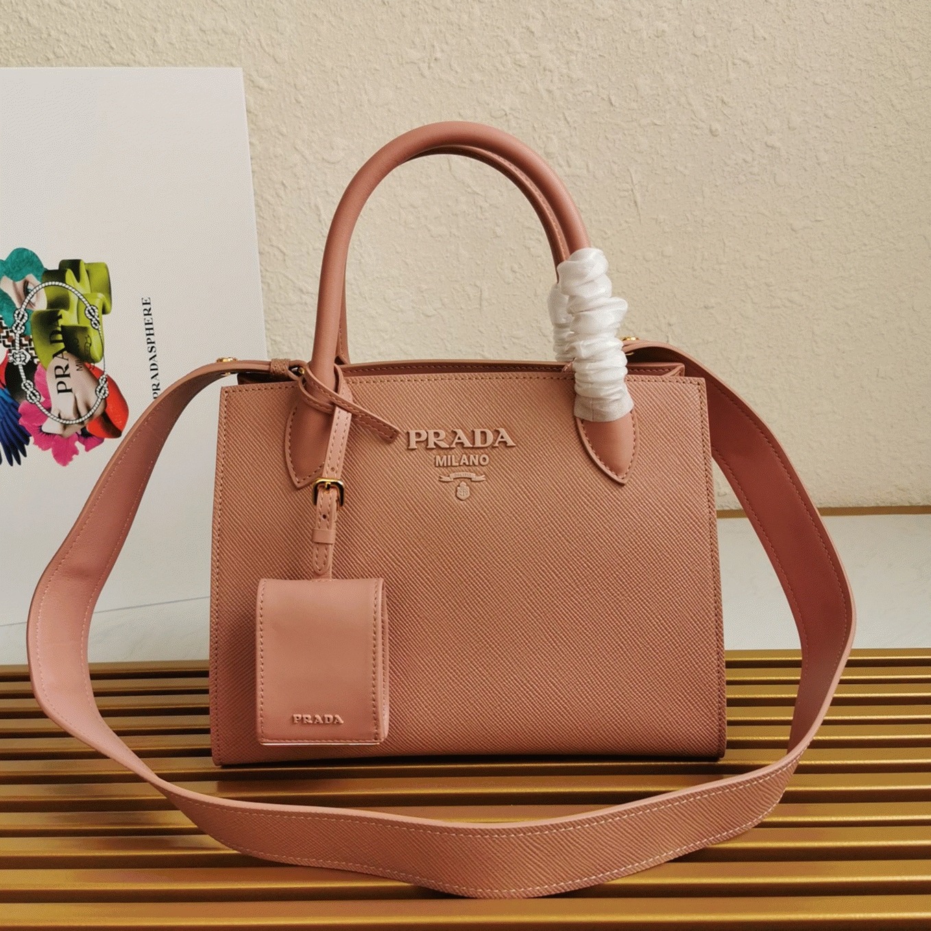 Pink Pra*a Monochrome Mini Bag Fake Version