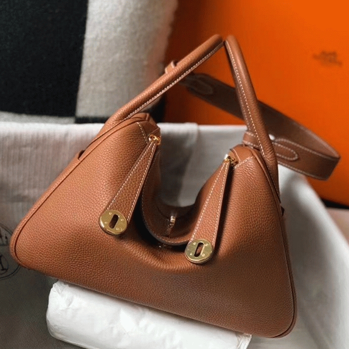 Luxury replica H**me5 Lindy 26cm handbag in gold