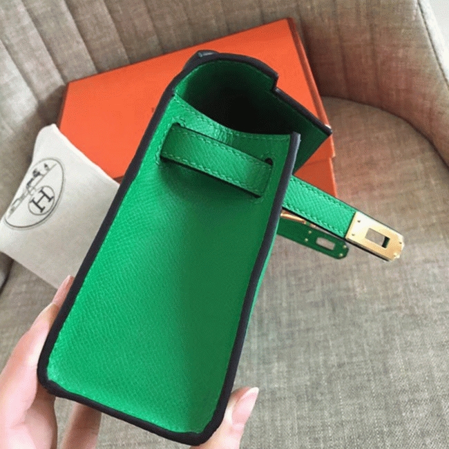 Bamboo Epsom Knockoff H**me5 Kelly Pochette Nature-Tone Bag