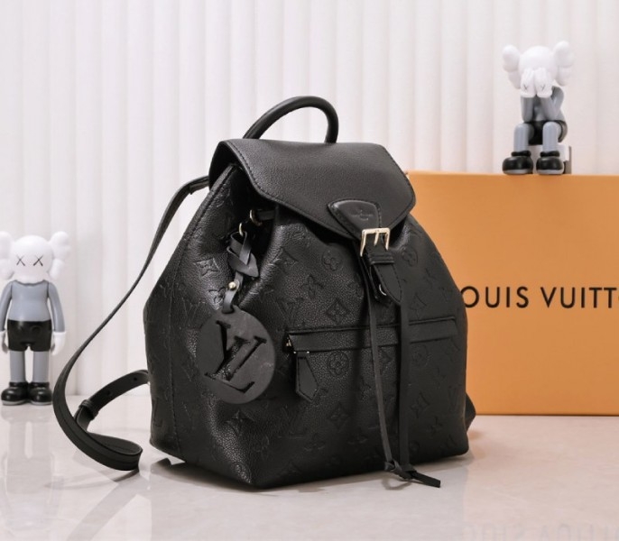 L0vis Vvtt0n Monogram Empreinte Leather Montsouris PM Backpack In Black