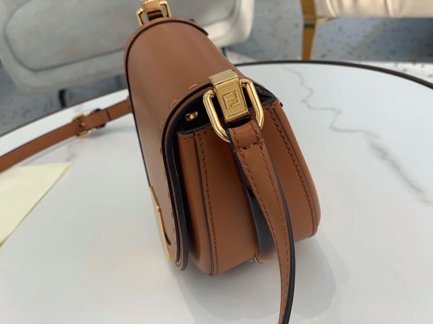 Top Quality Fake F**di Moonlight Saddle Bag In Brown Calfskin