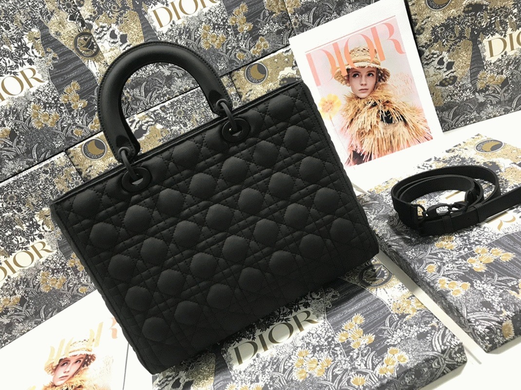 Black D10r Lady D10r Imitation Large Handbag