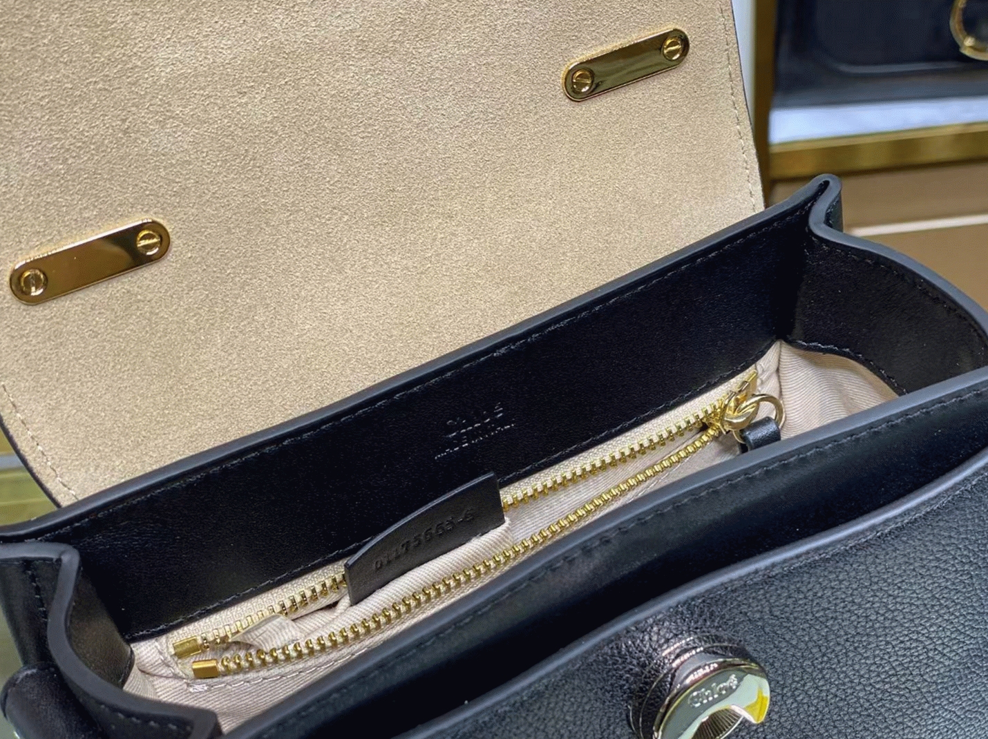 top quality replica Ch10e mini tess day bag in black grained leather