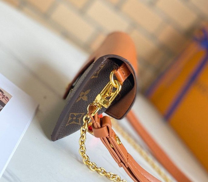 L0vis Vvtt0n Monogram Canvas Padlock On Strap Bag In Caramel