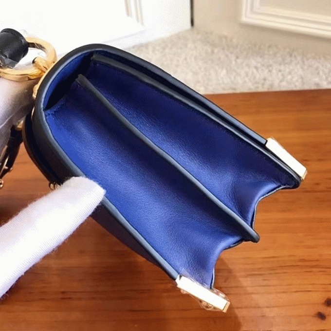 Blue/Black Pra*a Cahier Shoulder Bag Fake