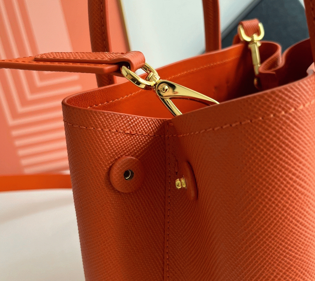 Orange Pra*a Double Mini Bag Knockoff