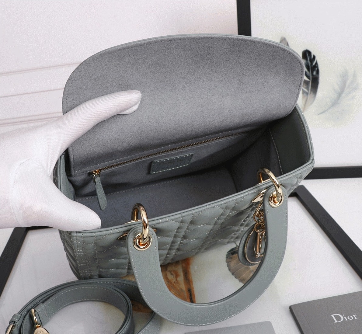 D10r Lady D10r Medium Bag Replica in Grey