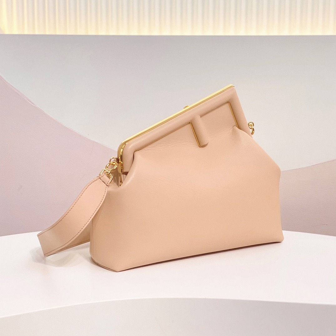 Top Quality Fake F**di First Medium Bag In Powder Pink Nappa Leather