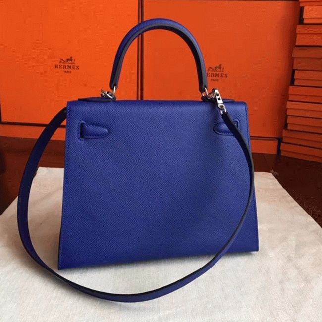 Blue Electric Epsom Fake Discount H**me5 Kelly Sellier 28cm Fashion Tote