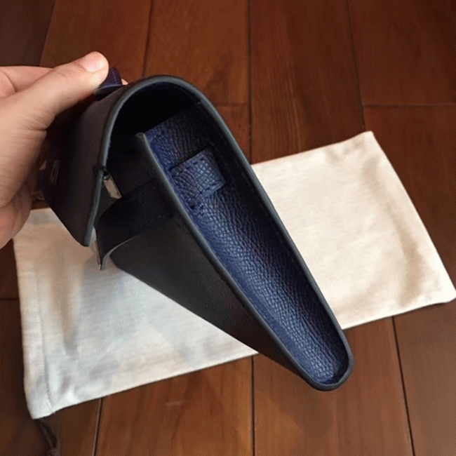 Sapphire Epsom Replica H**me5 Kelly Cut Clutch Luxury Purse