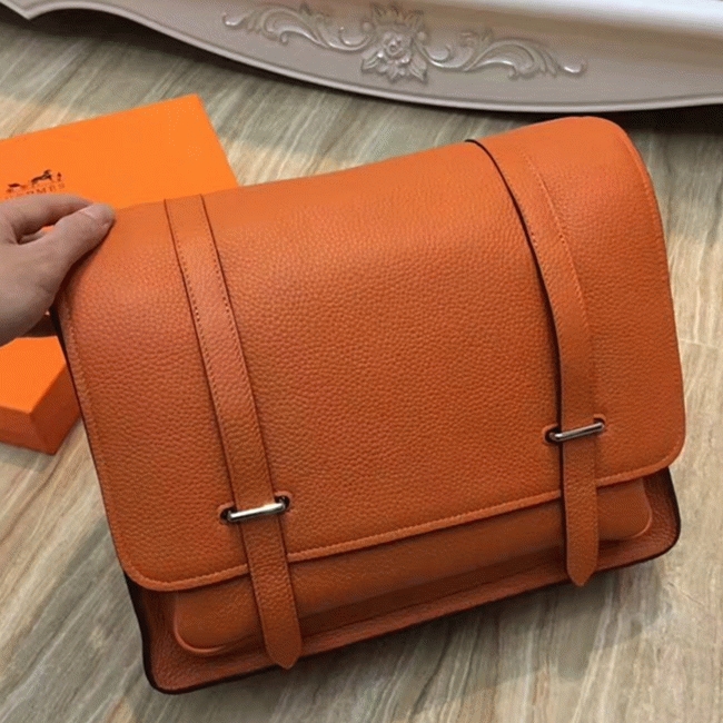 Orange Knockoff H**me5 Steve Messenger Bag