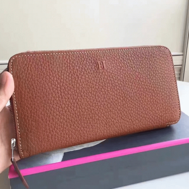 Brown Luxury Replica H**me5 Wallet Azap Zipped