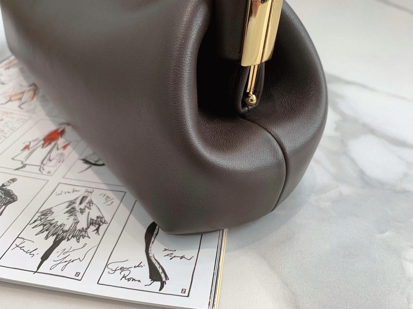 Top Quality Knockoff F**di First Small Bag In Dark Brown