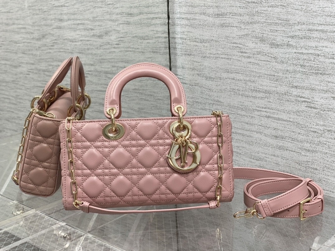 D10r Lady D-Joy Medium Bag Replica in Peony Pink