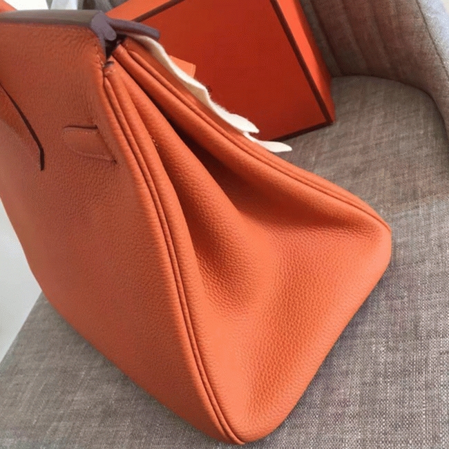 Orange H**me5 Birkin 35cm Deluxe Knockoff Tote